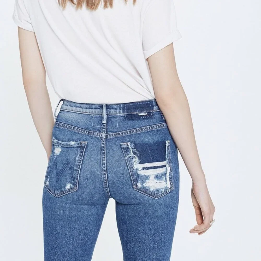 NWT MOTHER The Swooner Crop Jeans Your Treat Or Mine Distressed 24,26,27 $268